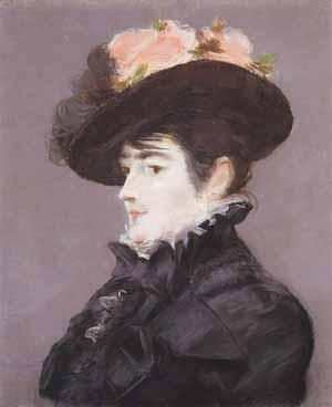 Edouard Manet Portrait de Jeanne Martin au Chapeau orne dune Rose